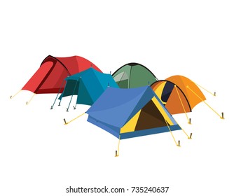Set of color tents