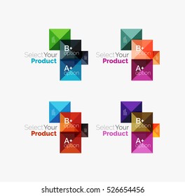 Conjunto de cuadros translúcidos de color plantillas de fondo abstractas o infografías con un lugar para el contenido