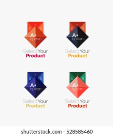 Set of color translucent squares abstract background templates or infographics with place for your content