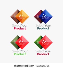 Conjunto de cuadros translúcidos de color plantillas de fondo abstractas o infografías con un lugar para el contenido