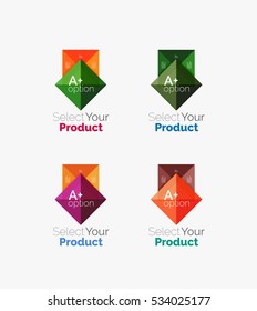 Set of color translucent squares abstract background templates or infographics with place for your content