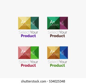 Set of color translucent squares abstract background templates or infographics with place for your content