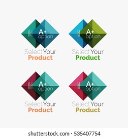 Set of color translucent squares abstract background templates or infographics with place for your content