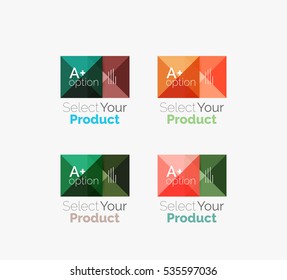 Set of color translucent squares abstract background templates or infographics with place for your content