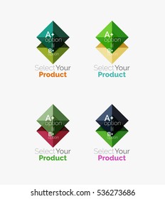 Set of color translucent squares abstract background templates or infographics with place for your content