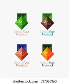 Set of color translucent squares abstract background templates or infographics with place for your content