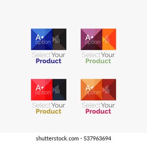 Set of color translucent squares abstract background templates or infographics with place for your content