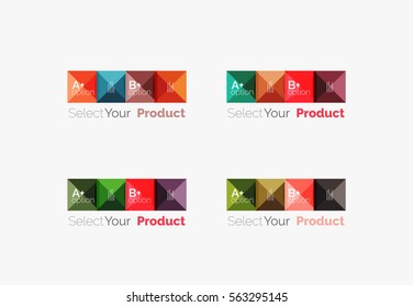 Conjunto de cuadros translúcidos de color plantillas de fondo abstractas o infografías con un lugar para el contenido