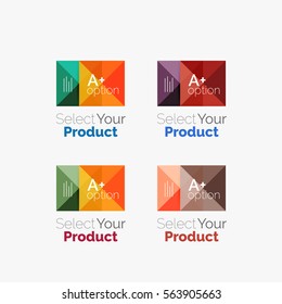 Set of color translucent squares abstract background templates or infographics with place for your content