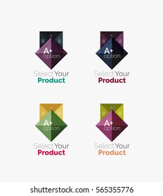 Set of color translucent squares abstract background templates or infographics with place for your content