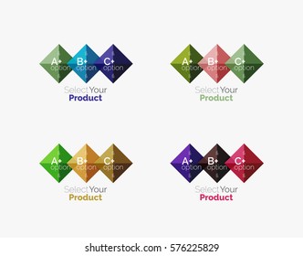 Conjunto de cuadros translúcidos de color plantillas de fondo abstractas o infografías con un lugar para el contenido