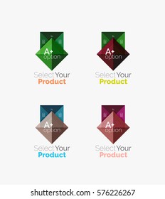 Set of color translucent squares abstract background templates or infographics with place for your content