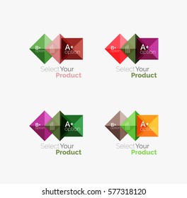Conjunto de cuadros translúcidos de color plantillas de fondo abstractas o infografías con un lugar para el contenido