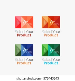 Set of color translucent squares abstract background templates or infographics with place for your content