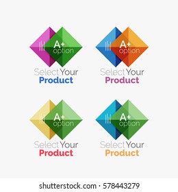 Set of color translucent squares abstract background templates or infographics with place for your content