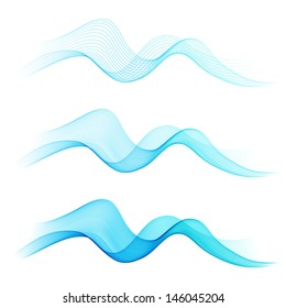Set of color transparent wave