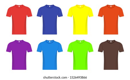 Set Color T-shirt with Illustration Vector