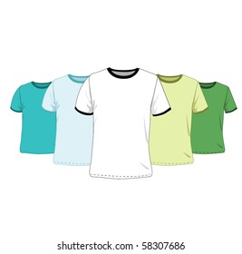 Set of color t-shirt templates