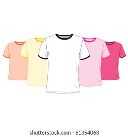 Set of color t-shirt templates