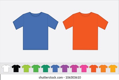 Set of color t-shirts