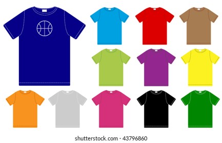 Set of Color T-Shirts Templates