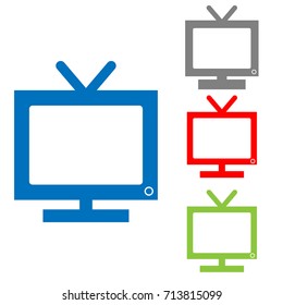 Set of color tv icon isolated on white background. Vector illustration.
