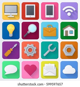Set of  color universal icons  for web and mobile apps