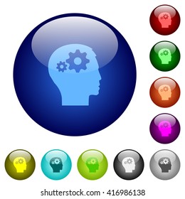 Set of color user settings glass web buttons.