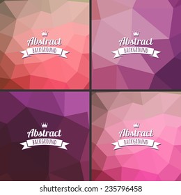 Set of color vector abstract polygonal background.