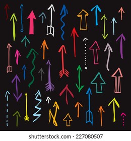 set of color vector arrows