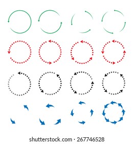 set of color vector arrows
