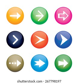Set of color vector arrows