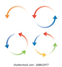 set of color vector arrows