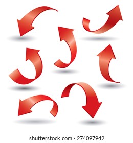 set of color vector arrows 3d
