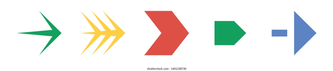 Set of color vector arrows. Arrow icon. Arrow vector icon. Arrow. Arrows vector collection