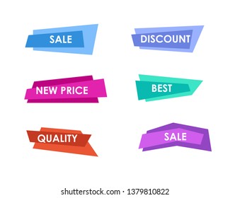 set of color vector banners and price tags. Can be used as stickers on products and packages