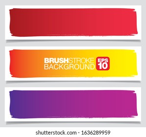 set of color vector brushstroke backgrounds, vector illustration