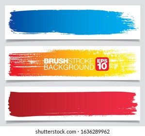 set of color vector brushstroke backgrounds, vector illustration