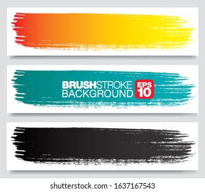 set of color vector brushstroke backgrounds, vector illustration
