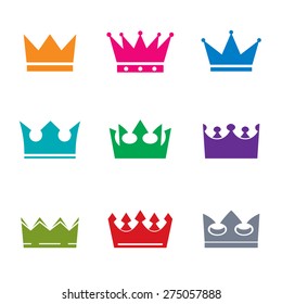 set of color vector crowns
