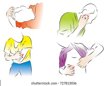 Set of color vector illustrations on the itch