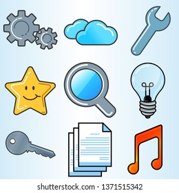 Set of color Vector Line Icons