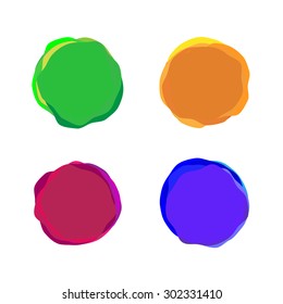 Set of color vector paint blobs for banners or badges use