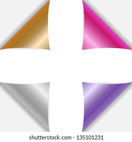 Set of color vector peeling paper corners