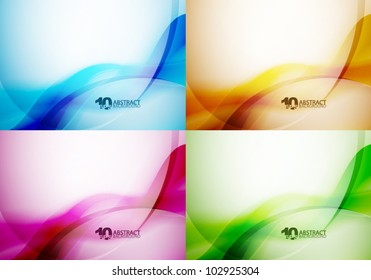 Set of color vector smooth wave backgrounds