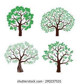 Set of color vector trees.