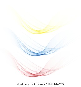 Set of color vector waves. modern idea for design. decoration element for decoration