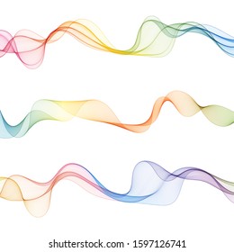 set of color wave.  colorful layout for presentation or advertising 