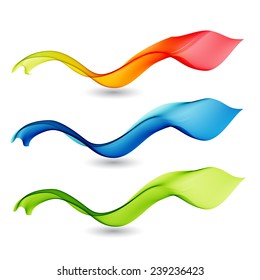Set of color wave design element
