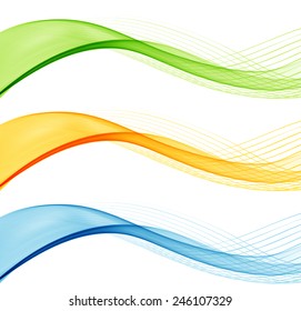 Set of color wave design element